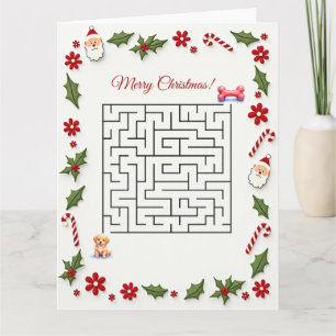 Carte Puzzle de labyrinthe de Noël pour chien Retriever 