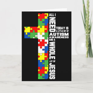 Carte Puzzle Jésus Croix de sensibilisation à l'autisme