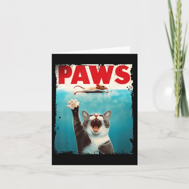 Carte Pws Chat Souris Parodie Chat Requin Chasse Souris  (Devant)