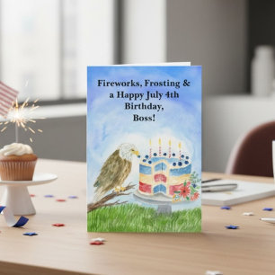 Carte Pygargue à tête blanche patriotique anniversaire d