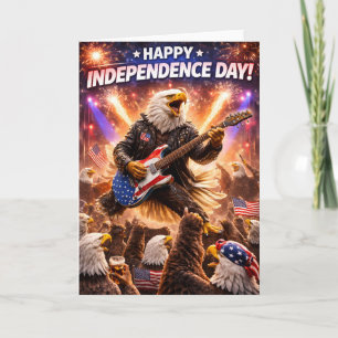 Carte Pygargue à tête blanche Rockstar joyeux jour de l'