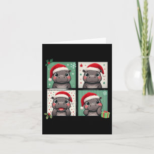 Carte Pygmée Hippopotame Meme Chapeau de Père Noël Photo