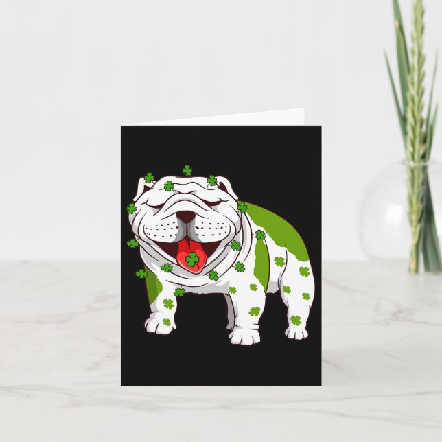 Carte Pyjama Bulldog Trèfle Fête de la Saint-Patrick  (Devant)