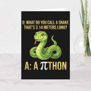 Carte Python Pithon Pi jour symbole drôle prof de maths 