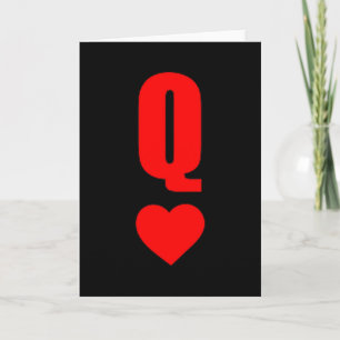 Carte Q Reine Coeurs Couple Assorti Saint Valentin