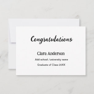 Carte QR blanc noir photo classique graduation élégante