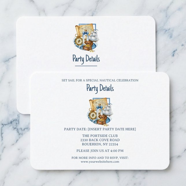 Carte QR Code Anniversaire Bateau Coffre au Trésor (Help your guests set sail.)