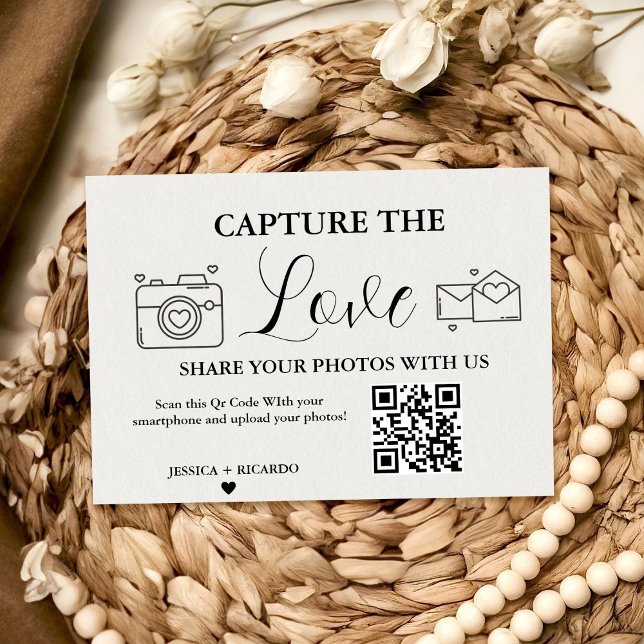 Carte QR Code de mariage Capture the Love, Carte P (Créateur téléchargé)