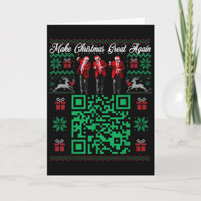 Carte Qr Trump Danse Code Santa Trump Faire Noël Grand (Devant)
