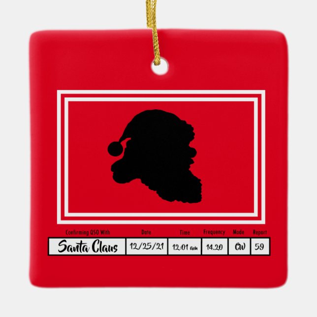 Carte QSL Ham Radio Ornement de Noël (Devant)