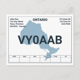 Carte QSL Ontario