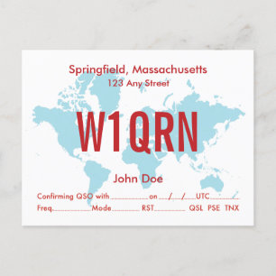Carte QSL Retro World Blue