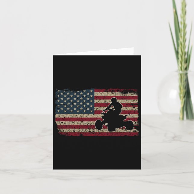Carte Quad Biker America Drapeau cadeau I Atv Four Wheel (Devant)