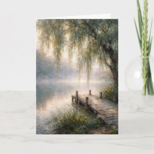 Carte Quai du lac de sympathie avec saule pleureur