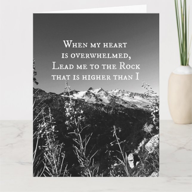 Carte Quand mon coeur est vers accablé de bible (Devant)