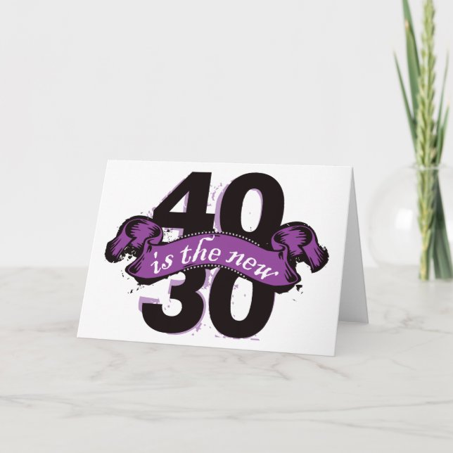 Carte Quarante est les nouveaux trente - pourpre (Devant)