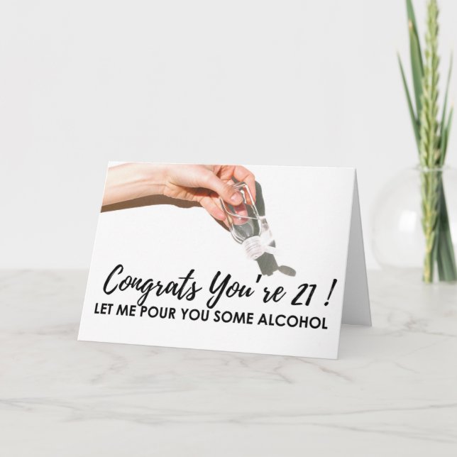 Carte Quarantine 21 Birthday Card Funny Hand Sanitizer (Devant)