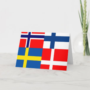 Carte Quartet des drapeaux scandinaves