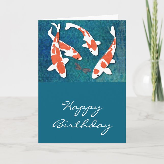 Carte Quartet d'Orange & White Kohaku Koi (Devant)