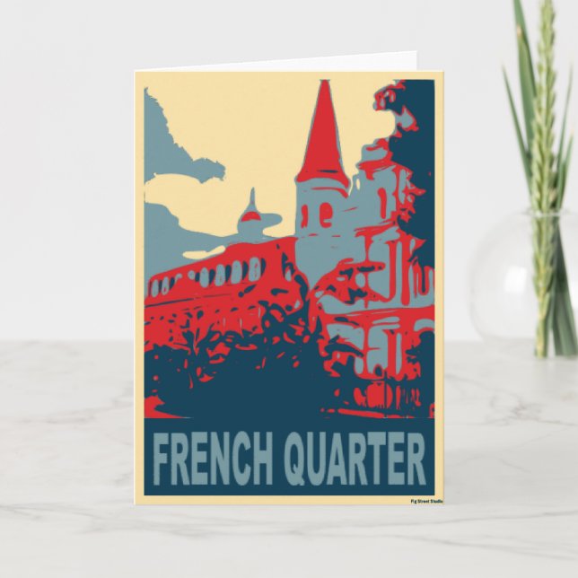 Carte Quartier français en bleu et rouge (Devant)