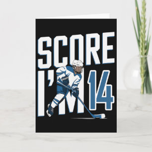 Carte Quatorze 14 Ans Hockey Sur Glace Pour 14e Annivers