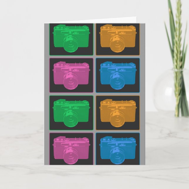 Carte Quatre appareils photo Pop Art (Devant)