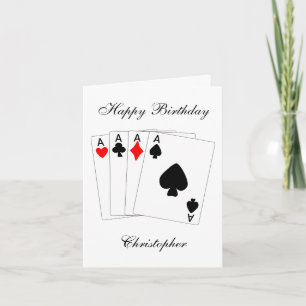 Carte Quatre As Design Anniversaire