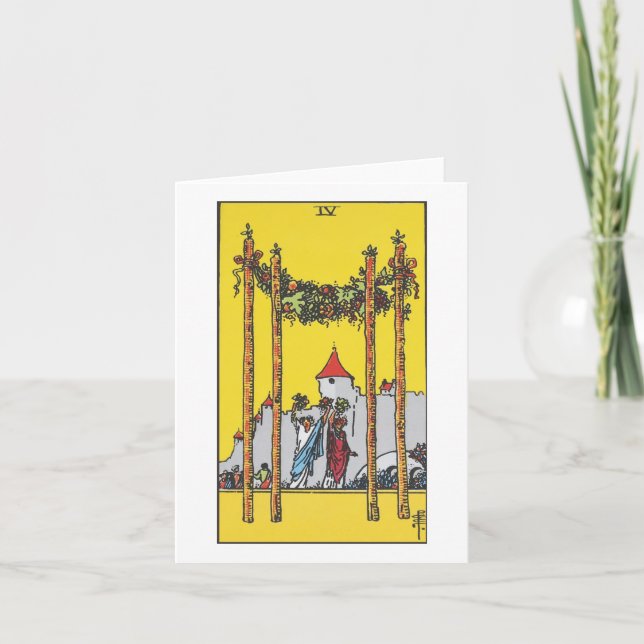 Carte Quatre baguettes - Rider Waite Smith tarot (Devant)