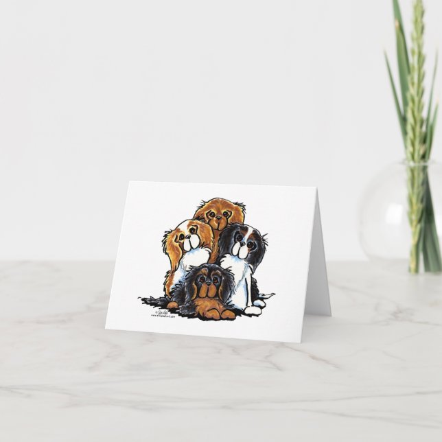 Carte Quatre Cavalier King Charles Spaniels (Devant)