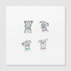 Carte quatre chiens dépenaillés