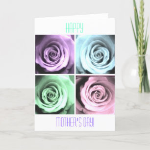 Carte Quatre des Roses Pastel Happy Mother's Day Card