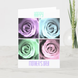 Carte Quatre des Roses Pastel Happy Mother's Day Card