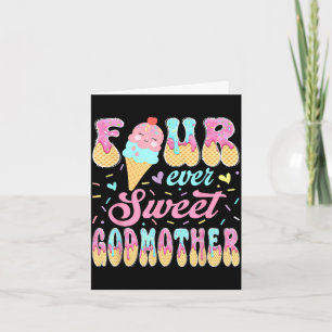 Carte Quatre gentille marraine 4ème anniversaire fille g