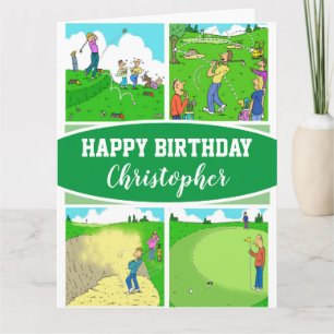 Carte Quatre illustrations amusantes de dessins animés d