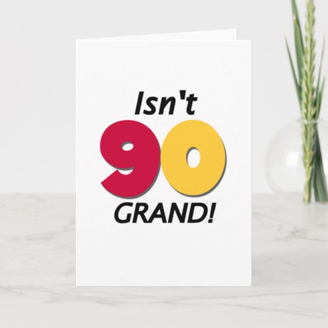 Carte Quatre-vingt-dixième anniversaire grand (Devant)