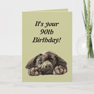 Carte Quatre-vingt-dixième personnaliser drôle labrador