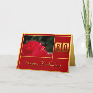 Carte quatre-vingtième Rhododendron d'anniversaire +