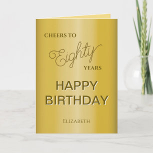 Carte  Quatre-Vingts Ans Anniversaire Or 