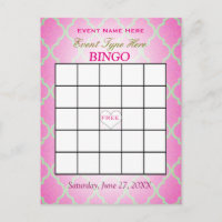 Carte | Quatrefoil rose de bingo-test