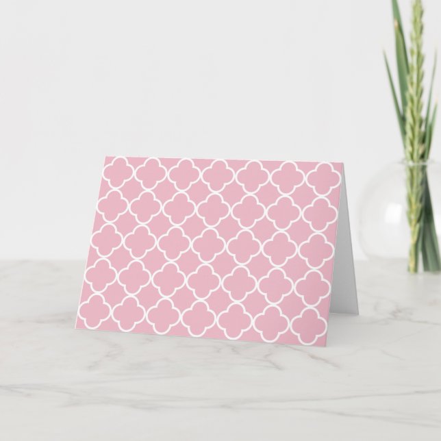 Carte Quatrefoil rose, Latticework, Trellis marocain (Devant)