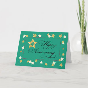 Carte Quatrième anniversaire de l'employé Green Gold Eff