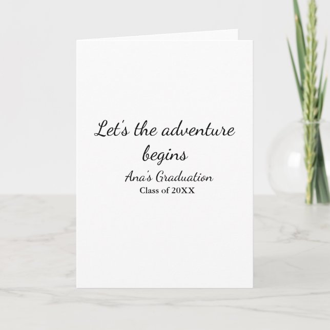 Carte que l'aventure commence promotion 20XX (Devant)