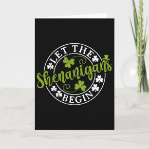 Carte Que les Shenanigans Commencent Clovers Shamrocks S