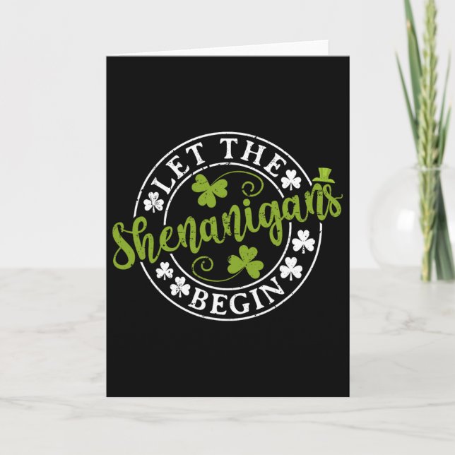 Carte Que les Shenanigans Commencent Clovers Shamrocks S (Devant)