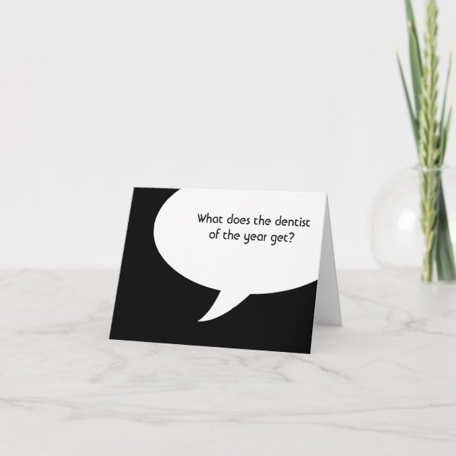 Carte que reçoit le dentiste de l'année? (Devant)