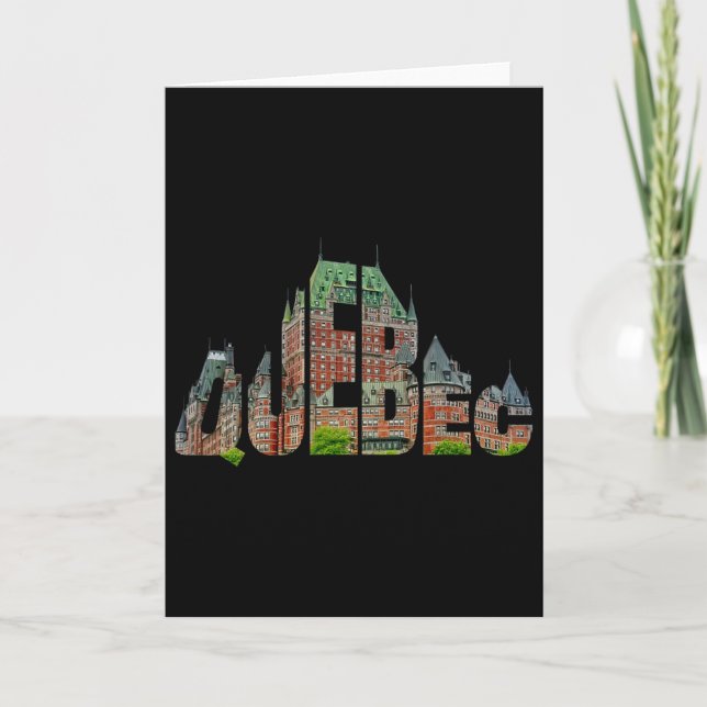 Carte Québec Château Frontenac Typographie Canada Voyage (Devant)