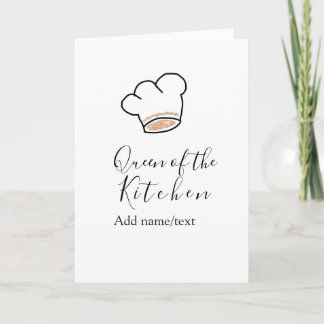 Carte Queen of the kitchen chef cooking add name crown 