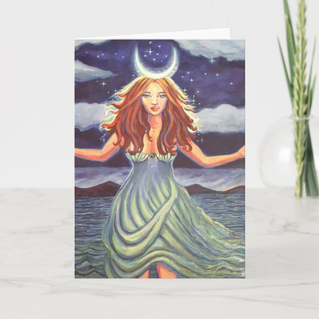 Carte Queen Of The Tides - Goddess Art Greeting Card (Devant)