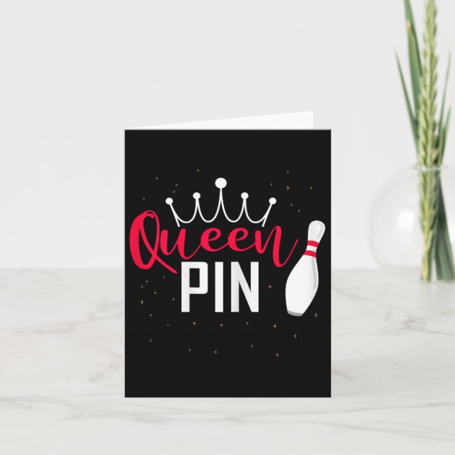 Carte Queen Pin Shirt Bowler Bowling League Pour Bowling (Devant)