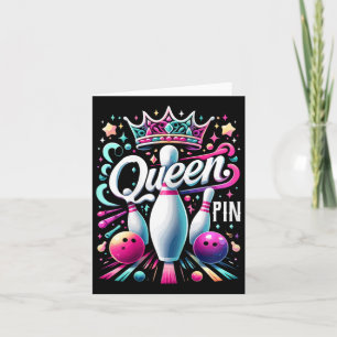 Carte Queen Pin Shirt Bowler Bowling League Pour Bowling